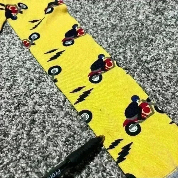 Hanna Andersson Bolt Motorcycle Print Yellow Pajama Top Only  Sz 8 US 130cm Note - Picture 7 of 10